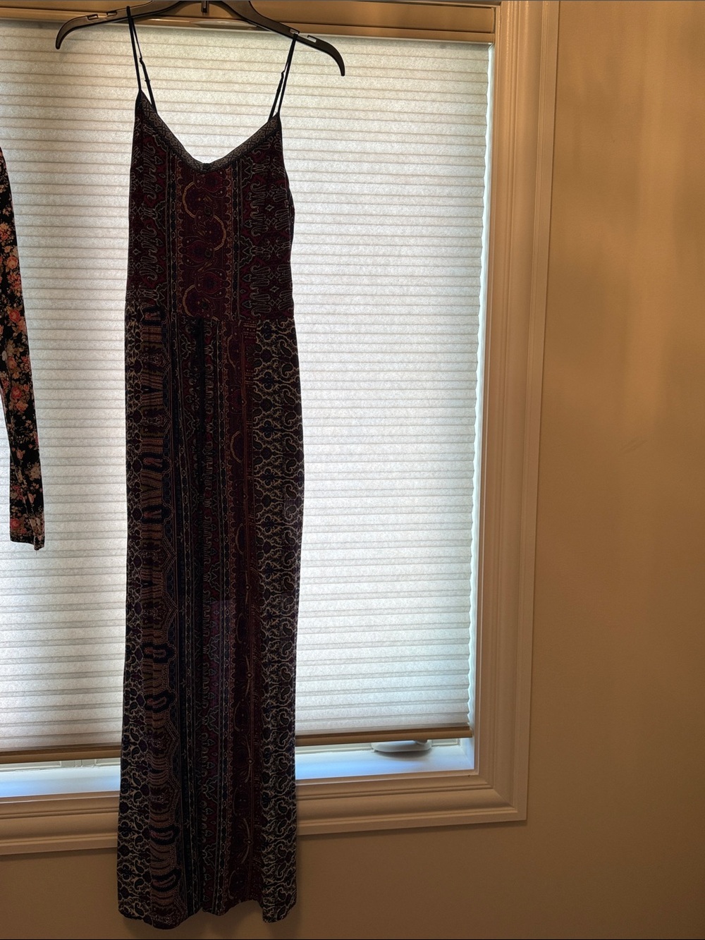 Xhilaration Pink Patterned Spaghetti-Strap Maxi Dress